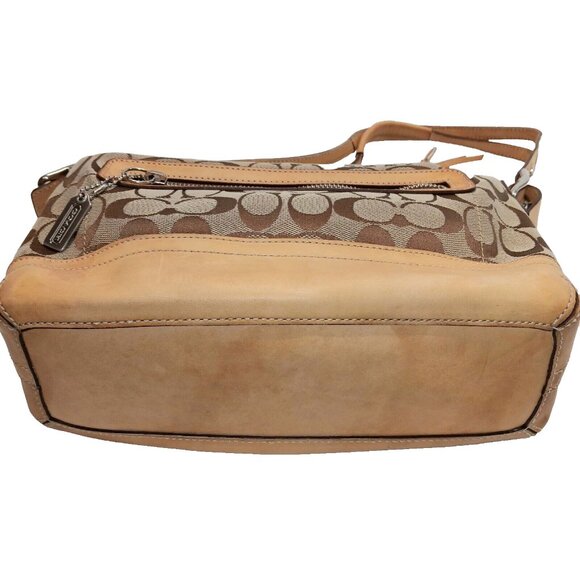 Coach Signature Monogram 9363 Vintage Leather and Canvas Brown/Beige Hand Bag - Picture 8 of 15